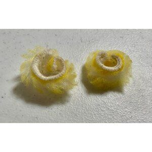 Vintage Barbie Yellow & White Pom Pom Trim Accessories